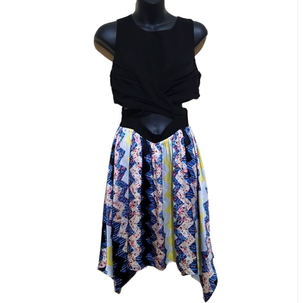 Anthropologie Greylin Black Multicolored Sleeveless Dress Sz Small